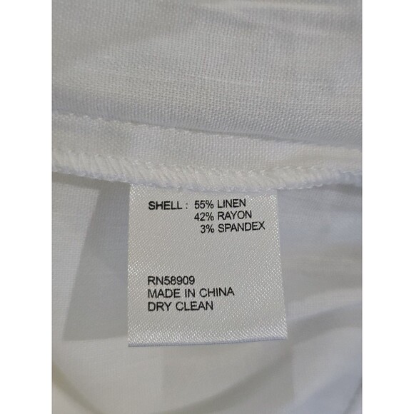 Antonio Melani White Woven Allison Blouse Womens Size Small Puff Sleeve Linen - Picture 9 of 9